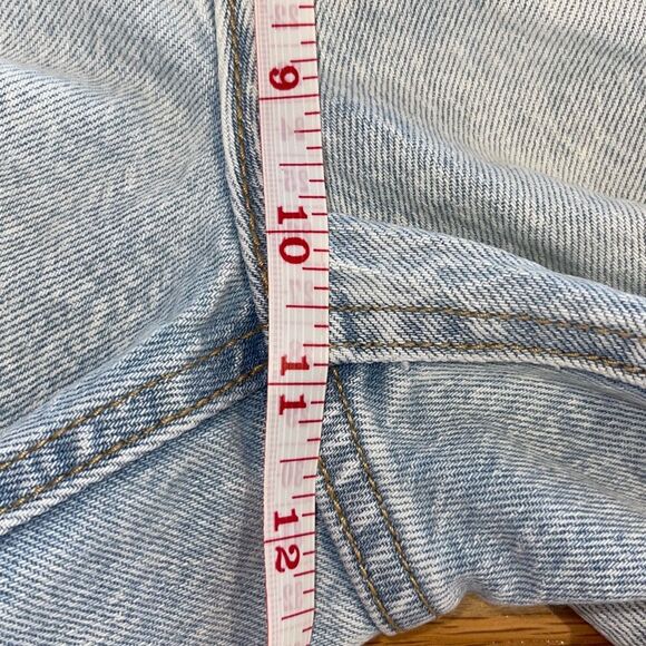 Old Navy OG Super Straight High Rise Distressed Denim Jeans Size 8 - Picture 7 of 8